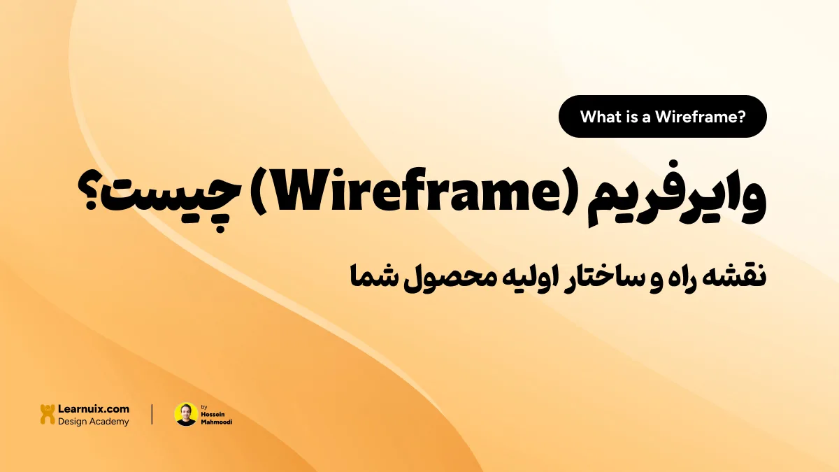تصویر شاخص مقاله وایرفریم چیست با تیتر "نقشه راه محصول شما" روی پسزمینه نارنجی و زرد.