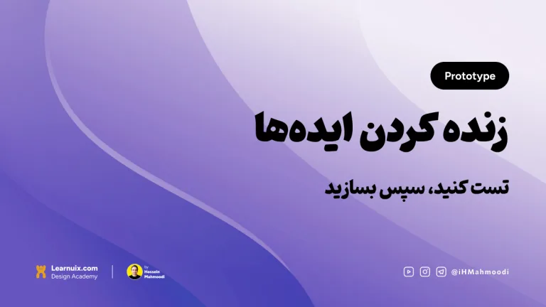 تصویر شاخص مقاله پروتوتایپ (Prototype) با تیتر "زنده کردن ایدهها" روی پسزمینه آبی.