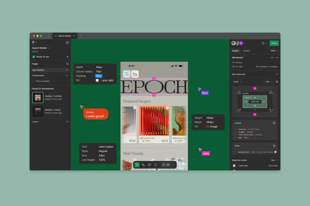 نمای رسمی Dev Mode در Figma
