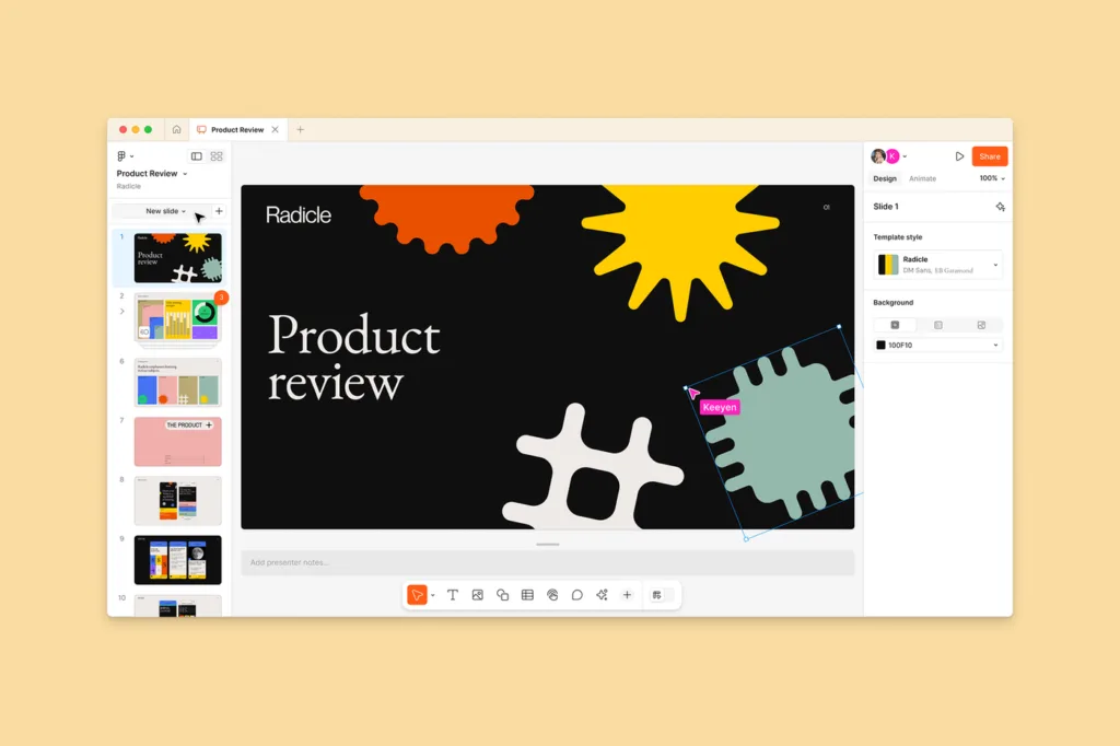نمای رسمی Figma Slides